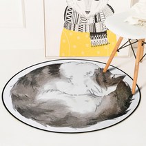 라운드 슬리핑 고양이 러그