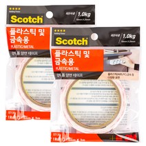 3M 스카치 플라스틱 금속용 폼 양면테이프 18mm x 3m, 2개