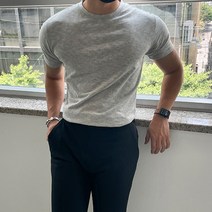 남자다잉 남성용 레시트 머슬핏 데일리 반팔 티셔츠