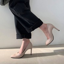 벨레페 여성용 레티첼 스틸레토 브이컷 펌프스힐 9cm