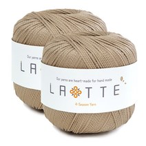 라떼 사계절 폴리 뜨개실 65g 2p, 14 베이지, 2개