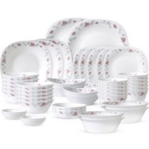 보르미올리 바칠레 로즈가든 10인 디너 홈 식기세트 44p, 화이트, 9종