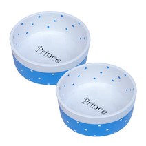 반려동물 프린스 세라믹 세라믹 식기 YT_RC534, 블루, 2개