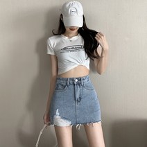 포플러앤씨 로크 데님 스커트