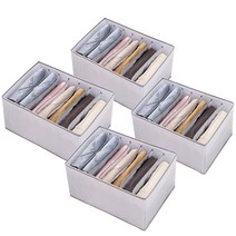 디오셀 pvc 탄탄 칸칸이 통풍 옷장 정리함, 그레이, 4개