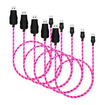 디씨네트워크 LED 5핀 고속충전 케이블 5p, 50cm, 핑크