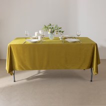 대성섬유 벨벳 루핑 테이블보, 골드, 중(220 x 150 cm)