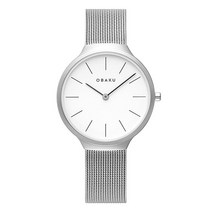 오바쿠 여성용 아크 릴 메탈시계 V240LX