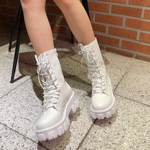 미들 레이스업 통굽 워커부츠 SN601