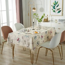 마켓에이 몽샤드 빈티지 스타일 식탁보, TYPE02, 140 x 140 cm