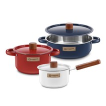 바겐슈타이거 프렌치 IH 스텐 컬러 냄비세트 3개, 혼합색상, 편수냄비 18cm + 양수냄비 20cm + 전골냄비 26cm