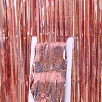 마켓에이 글로시 파티장식 은박 수술커튼 1 x 3 m, 로즈골드, 3개