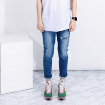 남성용 더간지 디스트로이드 데님팬츠