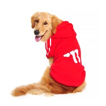 알럽펫 쓰리본 포인트 반려동물 후드티, 레드