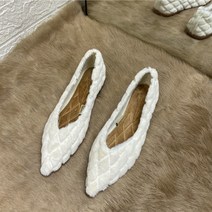 빈슈 여성용 마름모 패턴 털 신발