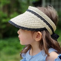 우주아이 아동용 블랙레이스 썬캡 밀짚모자