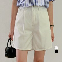 무드인더 여성용 뒷밴딩 코튼 핀턱 5부 팬츠