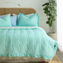 헬로우슬립 시어서커 겹프릴 여름 차렵이불, 민트