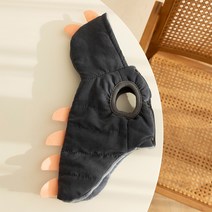 파스텔펫 강아지 다이노 극세사 후드 패딩조끼, 차콜