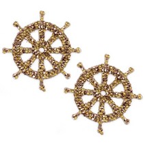 라인스톤 핫픽스 큐빅마린 M, 골드, 2개