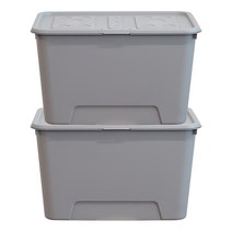 보노하우스 탑백 리빙박스 72L, 그레이, 2개