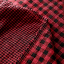 천팜 20수 이중거즈 깅엄체크 패브릭 원단, 레드(1288)