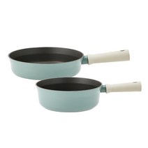 락앤락 슈트 IH 프라이팬 세트 2호 CSU1225S2C, 민트, 멀티팬 22cm + 프라이팬 26cm
