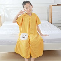 스타빈 토끼포켓 컬러 후드 목욕 가운 S, 옐로