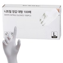 프라피아 핸디터치 니트릴 장갑, 화이트, 대(L), 100개