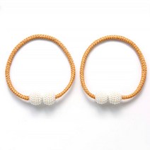 지앤와이 진주알 자석 커튼 타이백, 옐로우, 2개