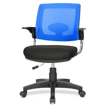 청심의자 토즈 회전 팔걸이형 메쉬 블랙바디 사무용의자 TOZ550-BK, 블루