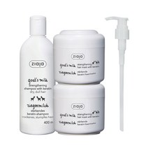 지아자 산양유 샴푸 400ml + 헤어팩 200ml x 2p + 전용펌프 세트, 1세트