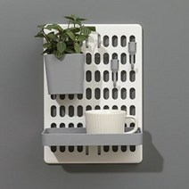 벽걸이 선반 M, 1개, 화이트 + 그레이
