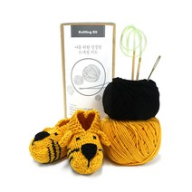 멜로우 아기 호랑이 덧신 니팅키트, 망고옐로우, 1세트