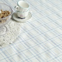 천팜 대폭 30수 선염면 파스텔체크 패브릭 원단, 828 블루