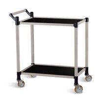 월드센스 2단 서빙카트 우드 신대, 무광블랙, 1개