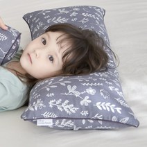 아띠블랑 순면 유아 베개커버 2p + 솜, 차콜도치