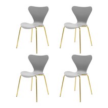 숄더7 골드 인테리어 디자인 카페 소비자조립 식탁의자 4p, 그레이