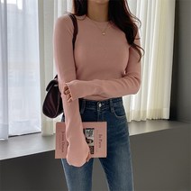 여성용 비스코스 세미 슬림핏 워머 니트