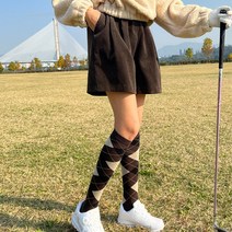 피핀 여성용 골프 일상 골덴 더블핀턱 밴딩 팬츠 79762