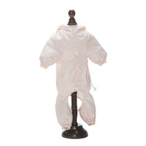 강아지 땡땡이 레인코트 일체형, 핑크