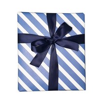 피크닉앤패키지 블루 스트라이프 포장지 12p + 공단 리본 딥블루 8m 세트, 혼합색상, 1개