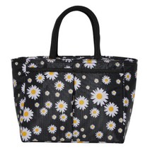 JHCompany JCP 대용량 간편 휴대 데이지 패턴 보냉백, 블랙