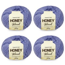 니뜨 허니울 뜨개실 30g x 4p, 연청보라, 4개
