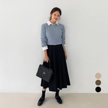 바블링브룩 여성용 핀턱 플리츠 밴딩 롱 스커트