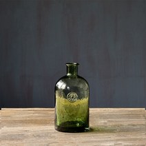 빈티지 로고 시약 유리 화병, 그린