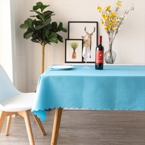 더플로우컴퍼니 호텔 레스토랑 파티분위기내는 폴리 에스터 패브릭 식탁보, 스카이블루, 1.8 x 1.8 m