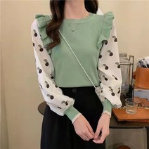 여성용 로랑 프릴 도트 블라우스 CH-2212245