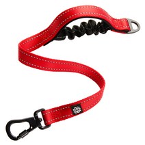 멍템 안전핸들 리드줄 대형견 전용 강철고리, 레드