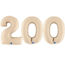 GRABO 은박풍선 대 크림 숫자 200, 1세트
